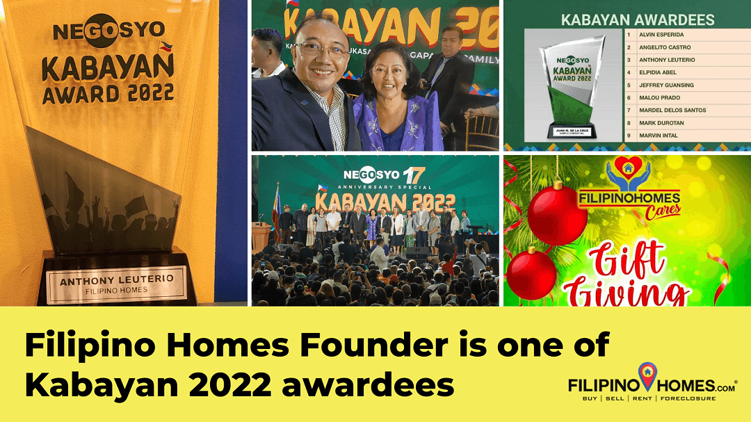 Filipino Homes Founder and CEO is one of Kabayan 2022 Awardees, pledges his prize to the company's Christmas community outreach fund