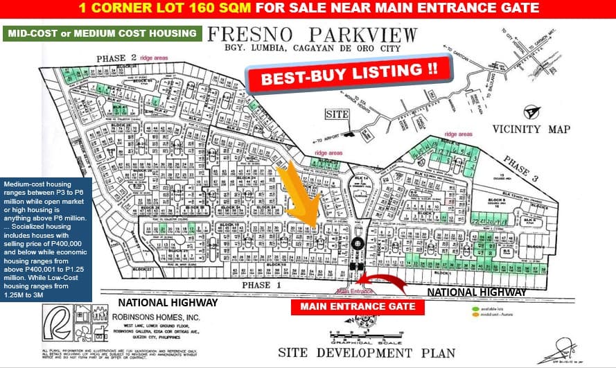 SUBDIVISION LOT FOR SALE in FRESNO PARKVIEW, LUMBIA CAGAYAN DE ORO - photo 1