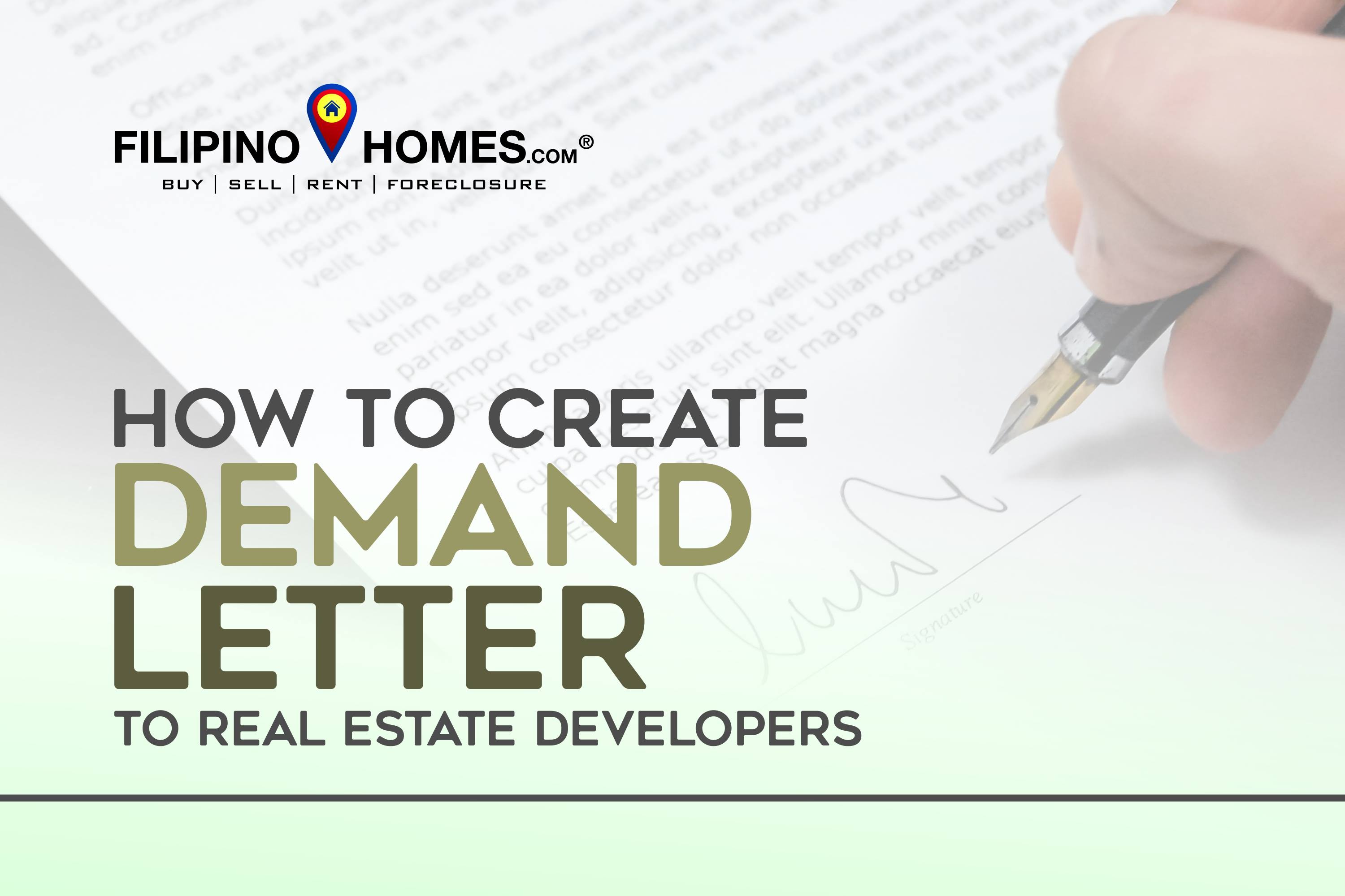 How to create a demand letter to Real Estate Developers  Filipino