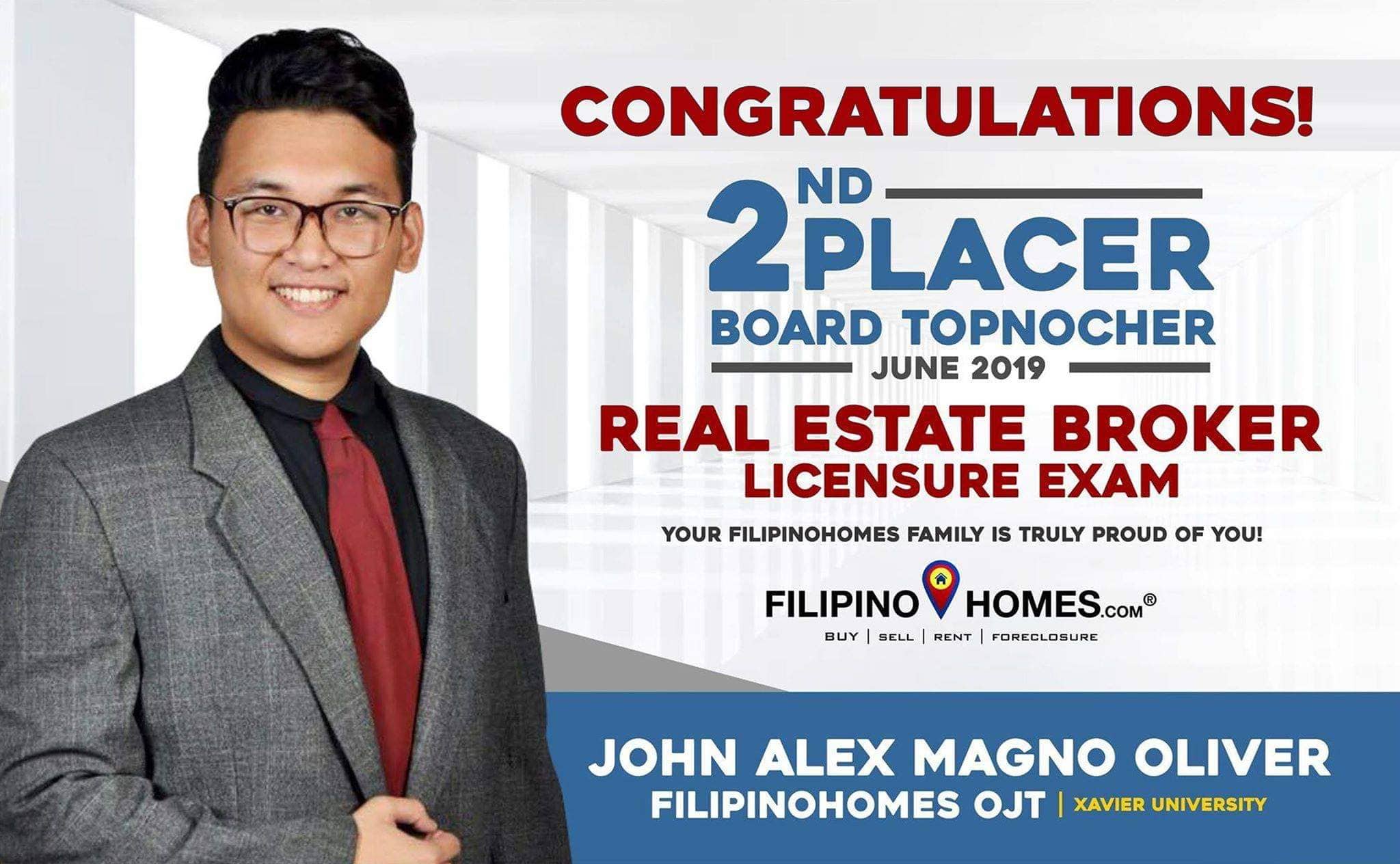 reb licensure exam 2nd placer - john alex magno oliver